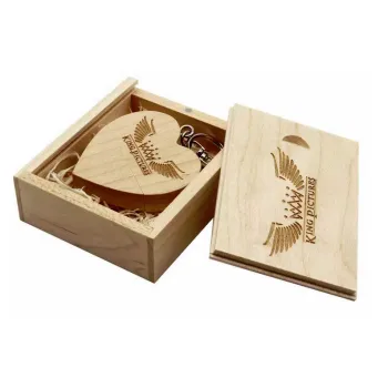 Pendrive Drewniany 16 Gb Serce USB 3.0 z Grawerem